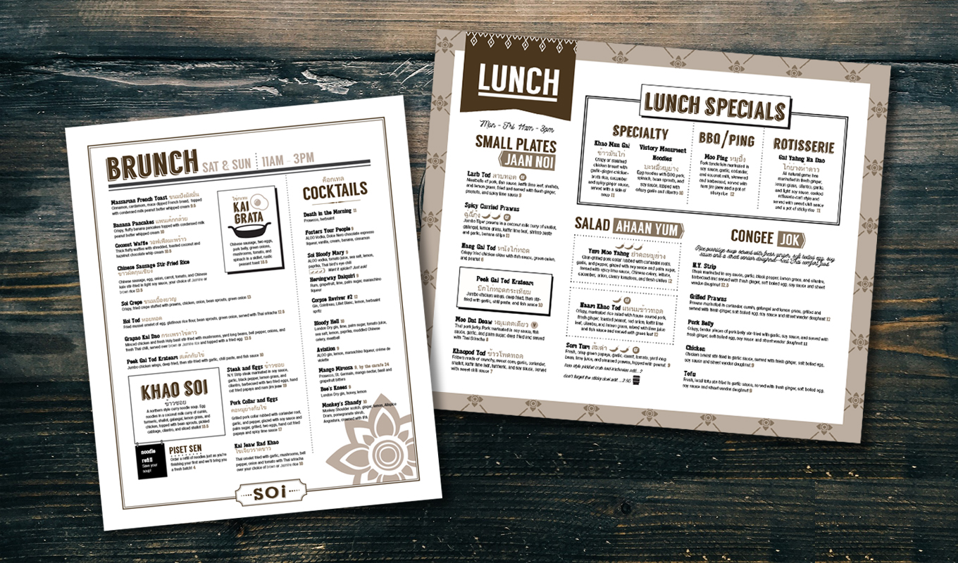 Menu Design by Catch Studio